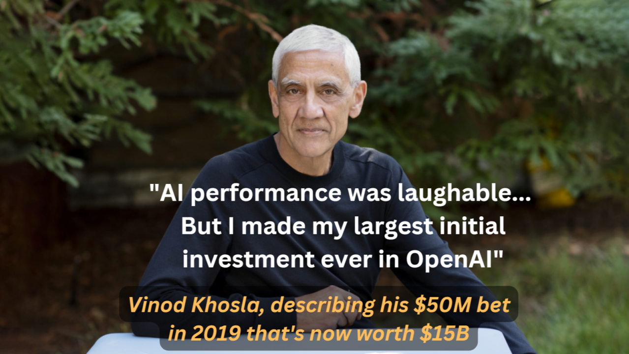 How Vinod Khosla Predicts Tech's Future: From a $50M OpenAI Bet to 160x Returns (So Far)